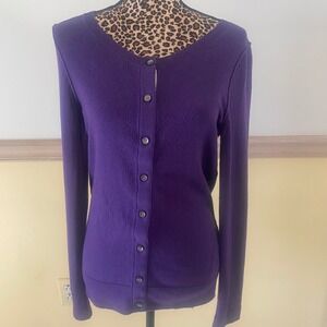 Gap Women's Purple Button Front‎ Cardigan Sweater Made With Cashmere Size S